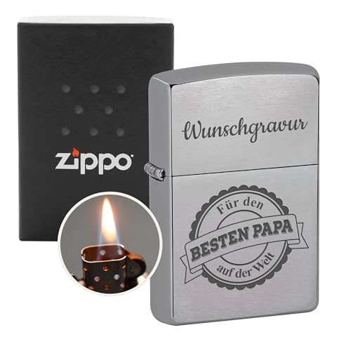 Zippo Feuerzeug mit Gravur Vatertagsgeschenk - Zippo mit Gravur/Geschenke zum Vatertag/Männer Geschenke Geschenkideen zum Vatertag - Bester Papa der Welt von Geschenkfreude