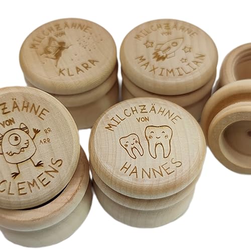 Geschenkhaltig Zahndose personalisiert - Milchzahndose mit Name - Zahndose für Kinder - Milchzahndose mit Namen von Geschenkhaltig