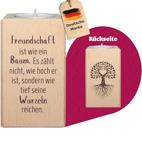 Freundschaft ist wie EIN Baum Teelichthalter inkl. Teelicht - Kerzenhalter graviert Geschenke für Freunde - Teelichtständer Holz mit Gravur - Geschenkidee von Geschenkissimo Freundschaft ist wie EIN Baum Teelichthalter inkl. Teelicht - Kerzenhalter graviert Geschenke für Freunde - Teelichtständer Holz mit Gravur - Geschenkidee von Geschenkissimo von Geschenkissimo