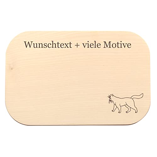 Geschenk für Katzenbesitzer - Katzen Brettchen mit Gravur - personalisiert mit Name, Spruch + Motiv – Geschenkidee für Katzen Frauchen, Herrchen, Katzenliebhaber, Katzentrainerin … von Geschenkissimo