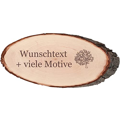 Rindenbrett XXL mit Gravur, Name + Motiv, Rinden-Servierbrett oval, Servierplatte, Schlemmerplatte, Partyplatte, Käseplatte, rustikale Baumscheibe, 40 cm Rindenbrett XXL mit Gravur, Name + Motiv, Rinden-Servierbrett oval, Servierplatte, Schlemmerplatte, Partyplatte, Käseplatte, rustikale Baumscheibe, 40 cm von Geschenkissimo