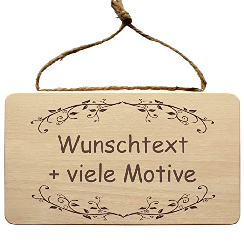 Haussegen mit individueller Gravur - beliebiger Spruch, Segen, Psalm, Regeln - Holz Deko zum Aufhängen, tolles personalisiertes Geschenk zum Einzug, Hochzeit, … von Geschenkissimo