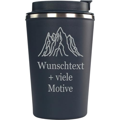 Kaffeebecher to go petrol mit Name, Spruch, Motiv - personalisierter Edelstahlbecher 0,35 l, Kaffee und Tee unterwegs, individuelles Geschenk für Lieblingsmenschen, Mehrwegbecher von Geschenkissimo