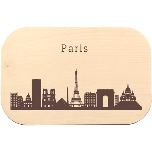 Paris Skyline Brotzeitbrett Ahorn - Geschenk für Frankreich Fans und Reiseliebhaber, Schneidebrett für die Küche - Holzbrett für Brot, Käse oder Frühstück zum Geburtstag, Urlaub, … von Geschenkissimo