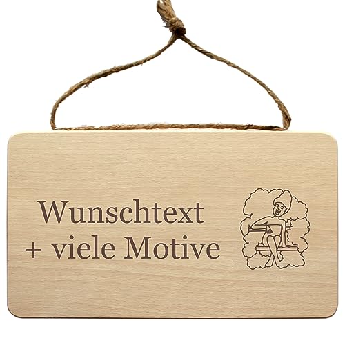 Sauna Schild aus Holz mit individueller Gravur - Sprüche + Motive, personalisiertes Wandschild, Holzschild zum Aufhängen, Geschenk Deko Holz lustig von Geschenkissimo