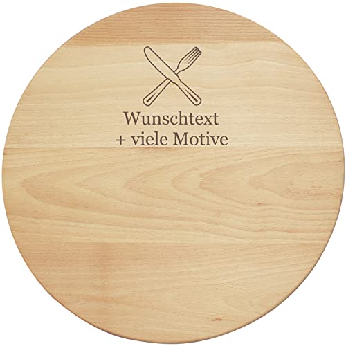 Schneidebrett groß PREMIUM Qualität mit Gravur, Name + Motiv, Servierbrett rund, großes Brotzeitbrett, runde Servierplatte, Küchenbrett XXL Schneidebrett groß PREMIUM Qualität mit Gravur, Name + Motiv, Servierbrett rund, großes Brotzeitbrett, runde Servierplatte, Küchenbrett XXL von Geschenkissimo