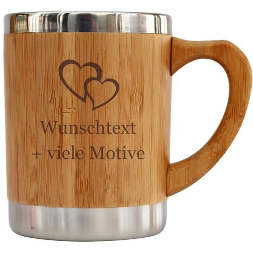 Tasse mit Name oder Spruch in Holz Optik - Kaffeetasse, Kaffeebecher, personalisierte Tassen mit Gravur für Tee, Kaffee, Cappuccino - Holztasse als Geschenk für Männer und Frauen von Geschenkissimo