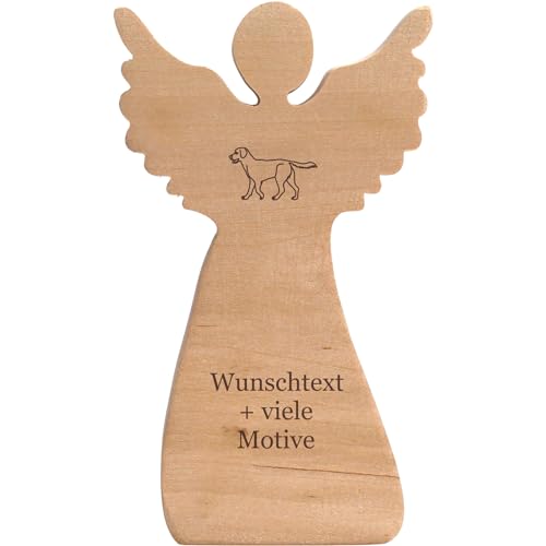 Tier Engel aus Holz mit Gravur - Name, Datum, Spruch + Motiv - personalisiertes Geschenk, Hund, Katze, Haustier, Engelfigur, Schutzengel für Tiere von Geschenkissimo