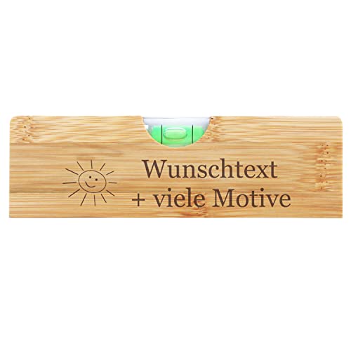 Wasserwaage klein personalisiert mit Name, Spruch, Motiv - Handwerker Geschenk mit Bieröffner Funktion - Kapselheber ist eingebaut, Geschenkidee Hausbau von Geschenkissimo
