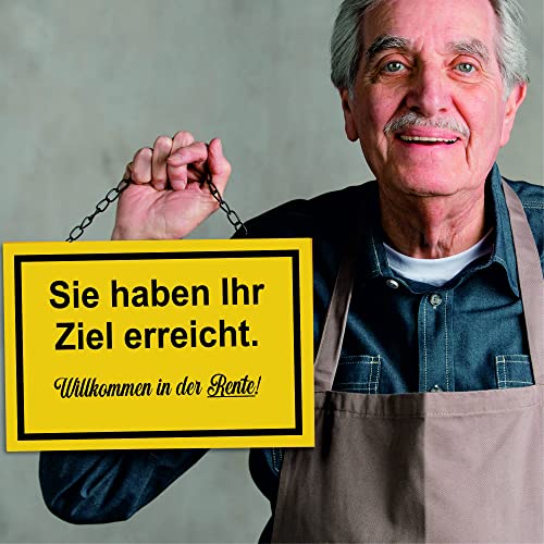 Geschenkschild für die Rente vom Opa Vater Papa Männer – keine Arbeit mehr | Kollege / Chef geht in Ruhestand im Alter | Abschied - 30x20 cm schönes Kunststoff-Schild witzig lustig groß leuchtend Deko von Geschenkschilder