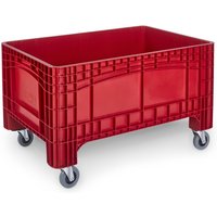 Großbehälter L, HxBxT 800 x 1.200 x 580 mm, 354 Liter, 4 Lenkrollen mit Bremse, rot von ALPHA Paletten