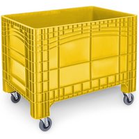 Großbehälter XL, HxBxT 950 x 1.200 x 800 mm, 535 Liter, 4 Lenkrollen, gelb von ALPHA Paletten