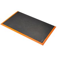 NoTrax Anti-Ermüdungsmatte Safety Stance Solid™, BxL 660 x 1.020 mm, schwarz/orange von NoTrax