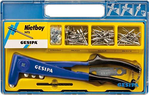 GESIPA | Nietenzange Set Nietboy NTS inkl. 100 Blindnieten Ø 4mm im Koffer | Passend für Blindnieten Ø 2,4, 3,2, 4,0, 4,8 und 5,0mm | Kaufe Nietzange Blindnietzange Popnietenzange Blindnietenzange… GESIPA | Nietenzange Set Nietboy NTS inkl. 100 Blindnieten Ø 4mm im Koffer | Passend für Blindnieten Ø 2,4, 3,2, 4,0, 4,8 und 5,0mm | Kaufe Nietzange Blindnietzange Popnietenzange Blindnietenzange… von Gesipa