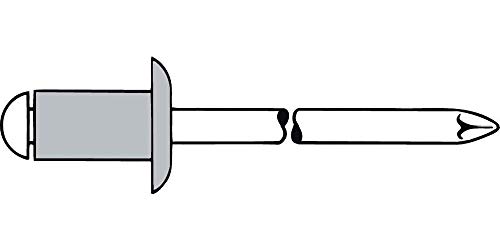 Gesipa 1455056 ISO15977 Blindniete Flachrundkopf mit Edelstahldorn 5.0x30 Almuminium 100 Stück, Grau von Gesipa