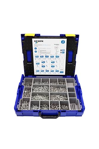 Gesipa Blindnietsortiment Pro – 1.578 Ersatzteile in L-Boxx (Gewicht mit Verpackung 6,30 kg) 1853378 von Gesipa