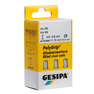 PolyGrip Blindnietmuttern Mini-Pack Edelstahl A2 M 5 x 7 x 13,5 von Gesipa