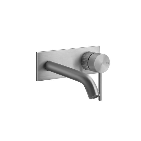 Gessi 316 Cesello Fertigmontageset für Unterputz-Einhebelmischer Waschtisch, durchgehende Platte 65x165 mm, Auslaufes 146-116 mm, ohne Ablaufgarnitur, 54488, Farbe: Messing gebürstet PVD von Gessi