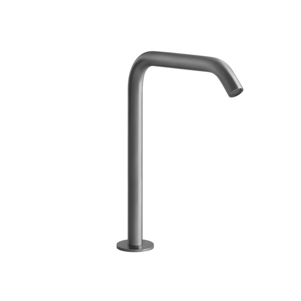 Gessi 316 Flessa Waschtisch-Stand-Auslauf mit 1/2 Anschluss, Höhe=160 mm x Ausladung 156 mm, 54093, Farbe: Metall Schwarz gebürstet PVD - 54093707 von Gessi