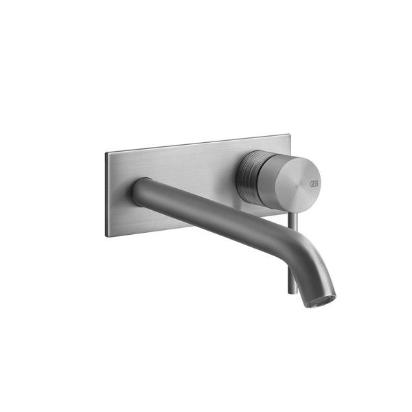 Gessi 316 Trame Fertigmontageset, für Unterputz-Einhebelmischer Waschtisch, mit durchgehender Platte 65x165 mm, Auslaufes 200-170 mm, ohne Ablaufgarnitur, 54390, Farbe: Metall Schwarz gebürstet PVD von Gessi