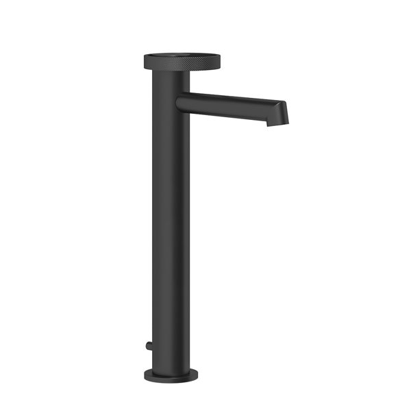 Gessi Anello, Waschtisch-Einhebelmischer, hohe Version, mit Ablaufgarnitur, Ausladung 128mm, 63303, Farbe: Schwarz XL von Gessi