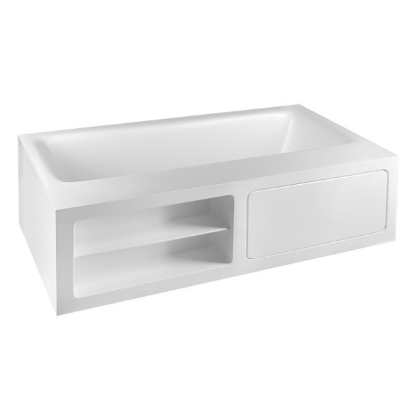 Gessi Badewanne Rettangolo, Cristalplant (mattes Weiß), 1800x1000mm, Regal links, 37597521 von Gessi