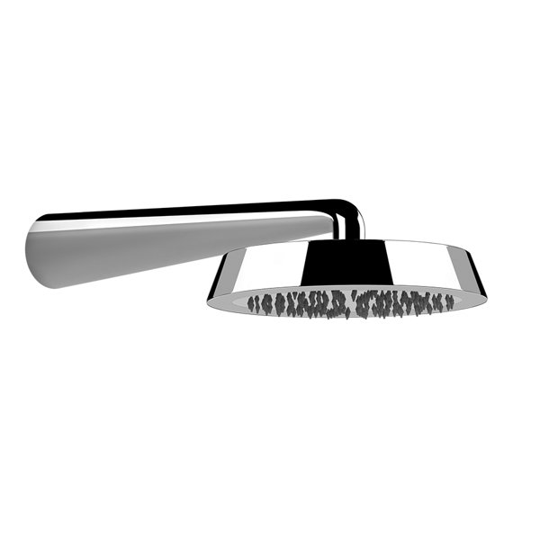 Gessi Cono Antikalk-Kopfbrause D240 mm, mit Gelenk und Wandarm, 1/2 Anschluss, 45151, Farbe: Schwarz XL von Gessi