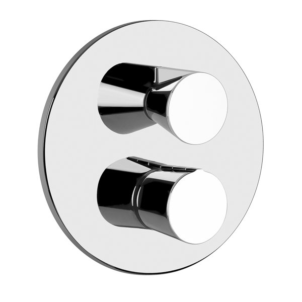 Gessi Cono Fertigmontageset für Unterputz-Thermostat, 3-Wege-On-Off-Umlenkkartusche, 45136, Farbe: Chrom von Gessi