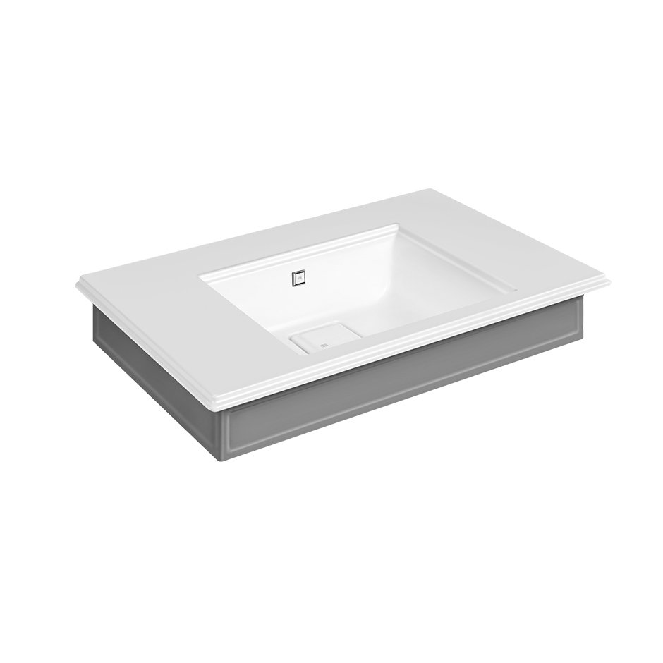 Gessi Eleganza Waschtisch, 900 x 522mm, Cristalplant (mattes Weiß), außen RAL9005, 46814800 von Gessi