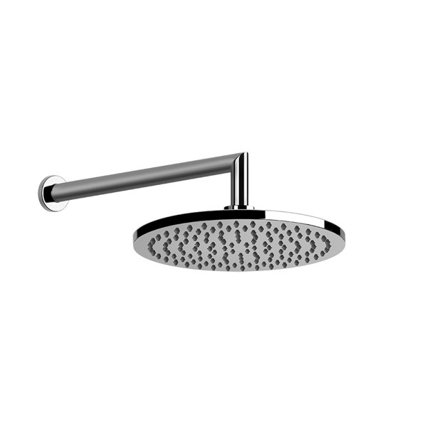 Gessi Emporio Antikalk-Kopfbrause rund mit Gelenk und Wandarm, 1/2 Anschluss Bei 3 bar Druck ca 15 l/min, 47284, Farbe: Chrom von Gessi