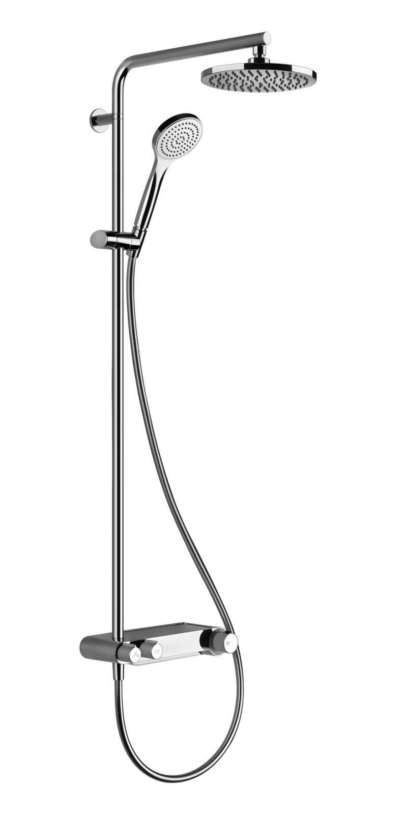 Gessi Emporio Via Manzoni Aufputz-Thermostat-Brause-Armatur, verdeckte 1/2-Anschlüssen, für Antikalk-Handbrause 100mm und Kopfbrause 200mm, 35123 von Gessi