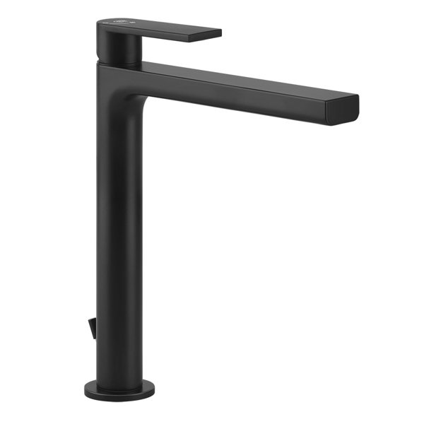 Gessi Emporio Via Manzoni ÖKO-Waschtisch Einhebelmischer, hohe Version, mit Ablaufgarnitur 1 1/4, Ausladung 212 mm, 38604, Farbe: Schwarz XL von Gessi