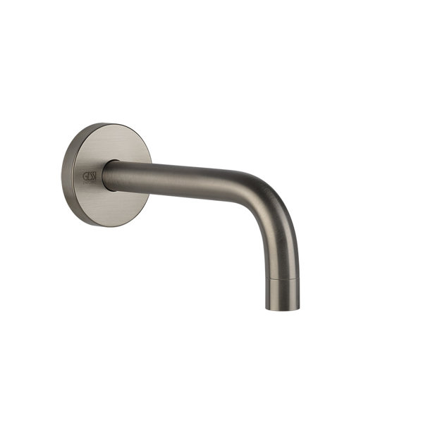 Gessi Emporio Via Tortona Wand-Waschtisch-Auslauf mit 1/2 Anschluss für separaten Einhebelmischer, Ausladung 166 mm, 38780031, Farbe: Finox Optik von Gessi