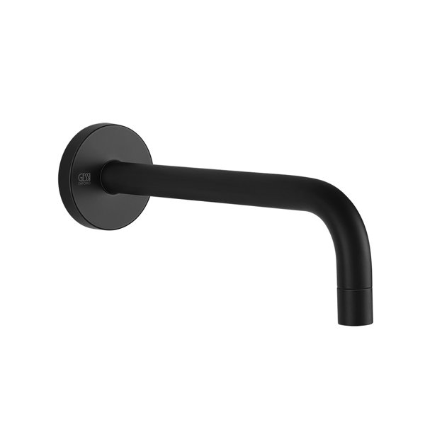 Gessi Emporio Via Tortona Wand-Waschtisch-Auslauf mit 1/2 Anschluss für separaten Einhebelmischer, Ausladung 231 mm, 38783031, Farbe: Schwarz XL von Gessi