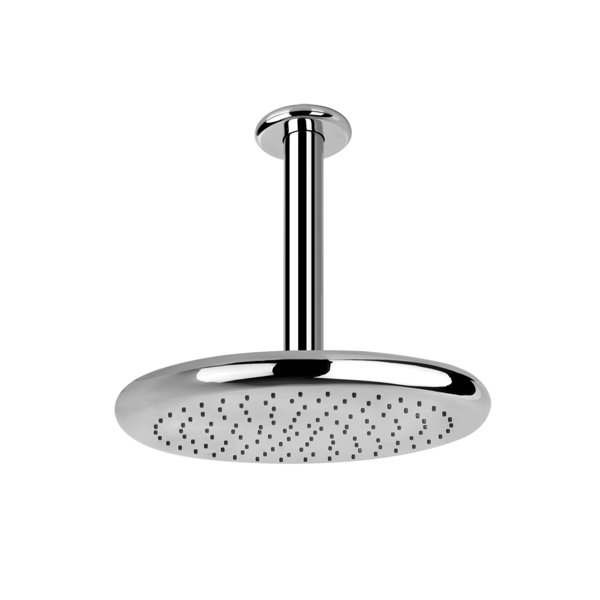 Gessi Goccia Antikalk-Kopfbrause D334 mm, mit Gelenk und Deckenarm, Länge 278 mm, 1/2 Anschluss, 33766, Farbe: Schwarz XL von Gessi