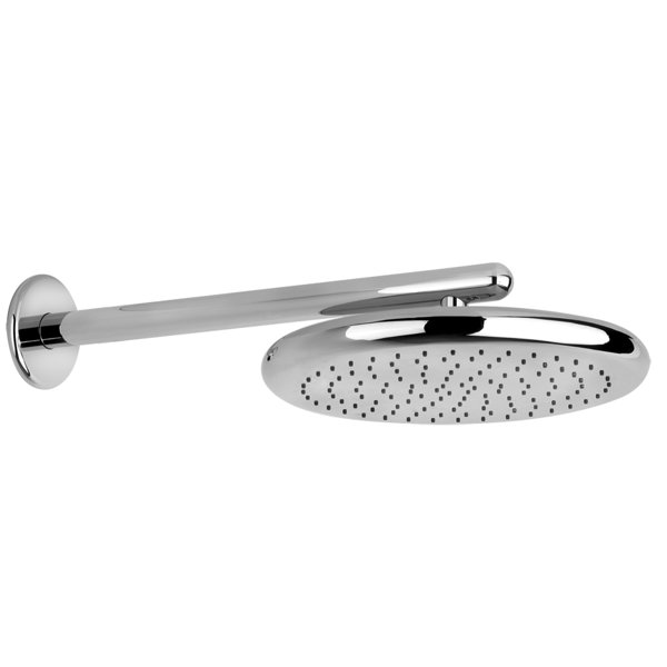 Gessi Goccia Antikalk-Kopfbrause D334 mm, mit Gelenk und Wandarm, 1/2 Anschluss, 33756, Farbe: Metall Schwarz GHRC von Gessi