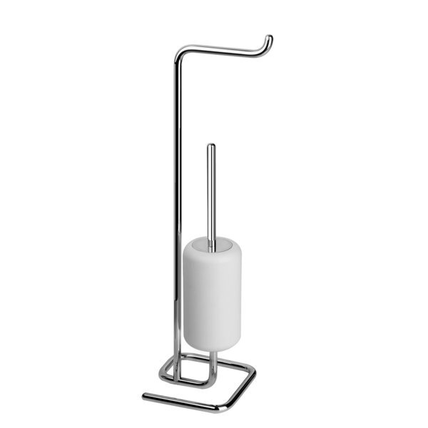Gessi Goccia Standkombination Papierrollenhalter und Toilettenbürstengarnitur aus GRES weiß, 38067713 von Gessi