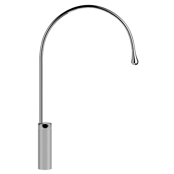 Gessi Goccia Waschtisch-Stand-Auslauf hohe Version, ohne Ablaufgarnitur, Ausladung 387 mm, Auslauf um 360 Grad schwenkbar, 33860, Farbe: Metall Schwarz GHRC - 33860124 von Gessi