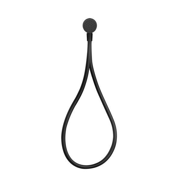 Gessi HI-FI, Wandanschlussbogen-Set 1/2, Schwarz mattem Brauseschlauch 1,50 m, Antikalk-Handbrause und Wandanschlussbogen, 63199279 von Gessi
