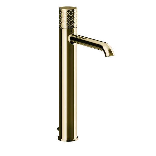 Gessi Habito Waschtisch-Einhebelmischer, hohe Version, mit Ablaufgarnitur, Ausladung 164mm, INTRECCIO, 70103, Farbe: Messing PVD von Gessi