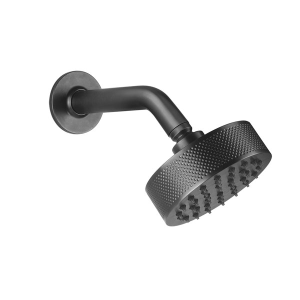 Gessi Inciso Antikalk-Kopfbrause D120 mm, mit Gelenk und Wandarm, 1/2 Anschluss, 58189, Farbe: Schwarz XL von Gessi