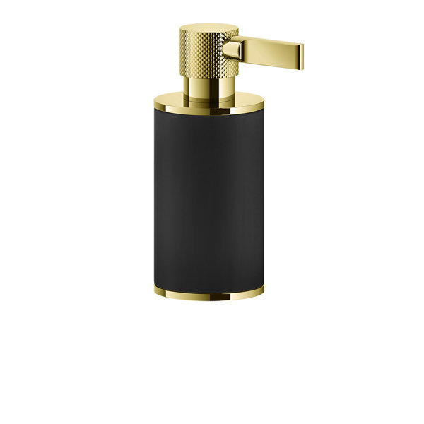Gessi Inciso Stand-Seifenspender, Behälter schwarz matt, 58538, Farbe: Gold PVD von Gessi