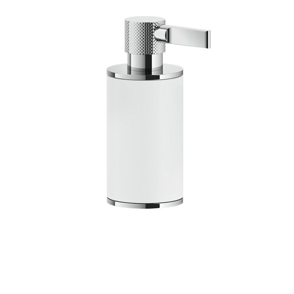 Gessi Inciso Stand-Seifenspender, Behälter weiß matt, 58537, Farbe: Chrom von Gessi