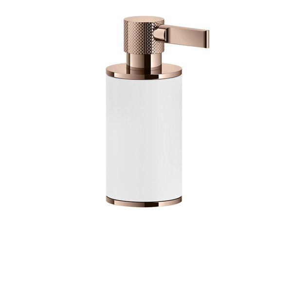 Gessi Inciso Stand-Seifenspender, Behälter weiß matt, 58537, Farbe: Kupfer PVD von Gessi
