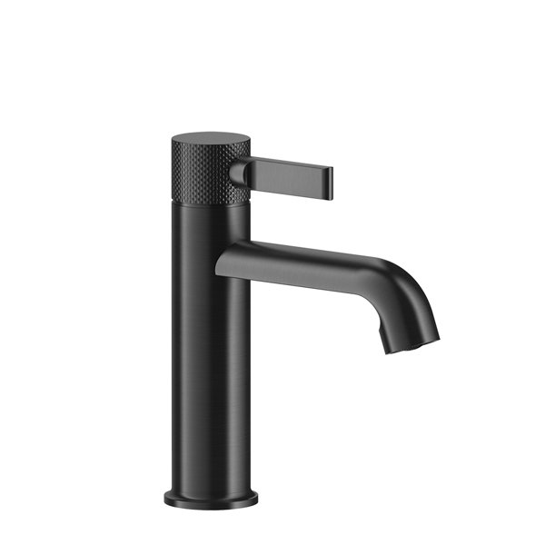 Gessi Inciso- Waschtisch-Einhebelmischer, mit Ablaufgarnitur 1 1/4, Ausladung 135 mm, 58001, Farbe: Metall Schwarz gebürstet PVD von Gessi