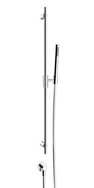 Gessi Ingranaggio Magnetische Gleitschiene 800mm mit Wandanschlussbogen 1/2, Antikalk-Handbrause und Schlauch 1,50 m, 63582, Farbe: Schwarz XL - 63582299 von Gessi