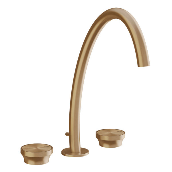 Gessi Origini 3-Loch Waschtischarmatur, hohe Version, mit Ablaufgarnitur, Ausladung 231mm, 66015, Farbe: Warm Bronze gebürstet PVD von Gessi