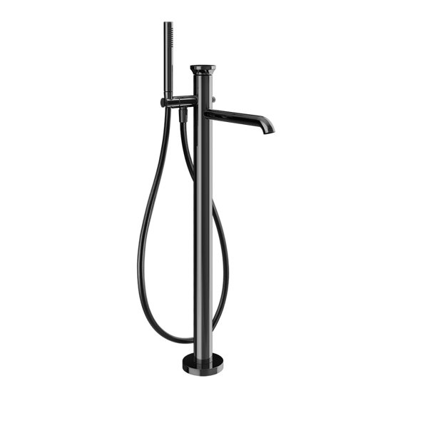 Gessi Origini  Fertigset Wanne-Einhebelmischer, mit Auslauf, Schlauch, Handbrause, Bodenmontage, Ausladung 260mm, 66028, Farbe: Metall Schwarz PVD von Gessi