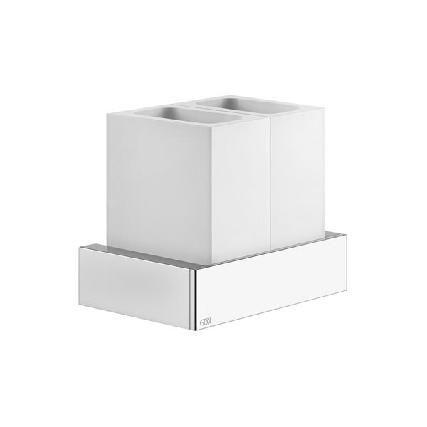 Gessi Rettangolo Accessoires Doppel-Glashalter zur Wandmontage, Becher weiß, 20810727 Gessi Rettangolo Accessoires Doppel-Glashalter zur Wandmontage, Becher weiß, 20810727 von Gessi