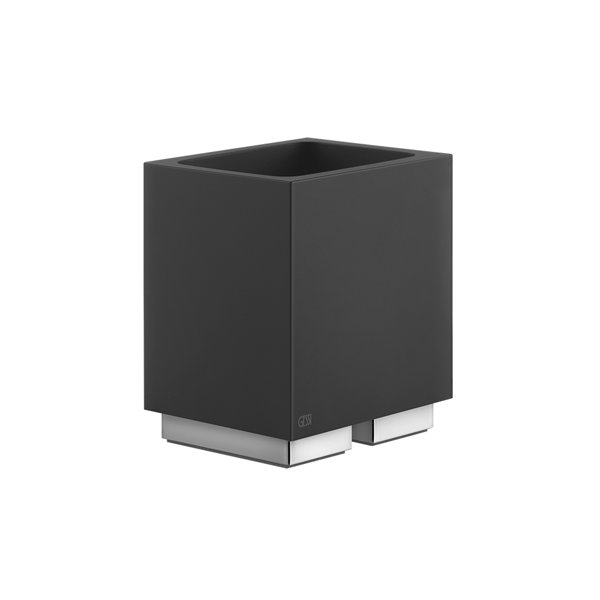 Gessi Rettangolo Accessoires Glashalter Standversion, Becher schwarz, 20832, Farbe: Metall Schwarz PVD von Gessi